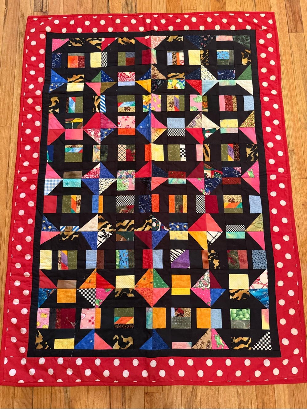 Vintage Granny Core Handmade 38x51” patchwork lap or throw Quilt
